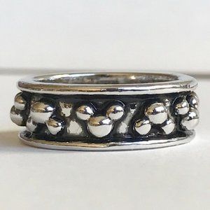 Vintage Disney Mickey Mouse Icon Eternity Ring Size 7 Band Silver Plated RARE